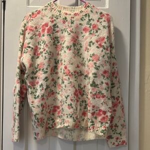 Cream and Pink floral Sweater by Sézane